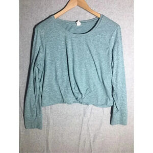 Womens Velocity Top Cropped Workout Twist Front Athletic Workout Casual